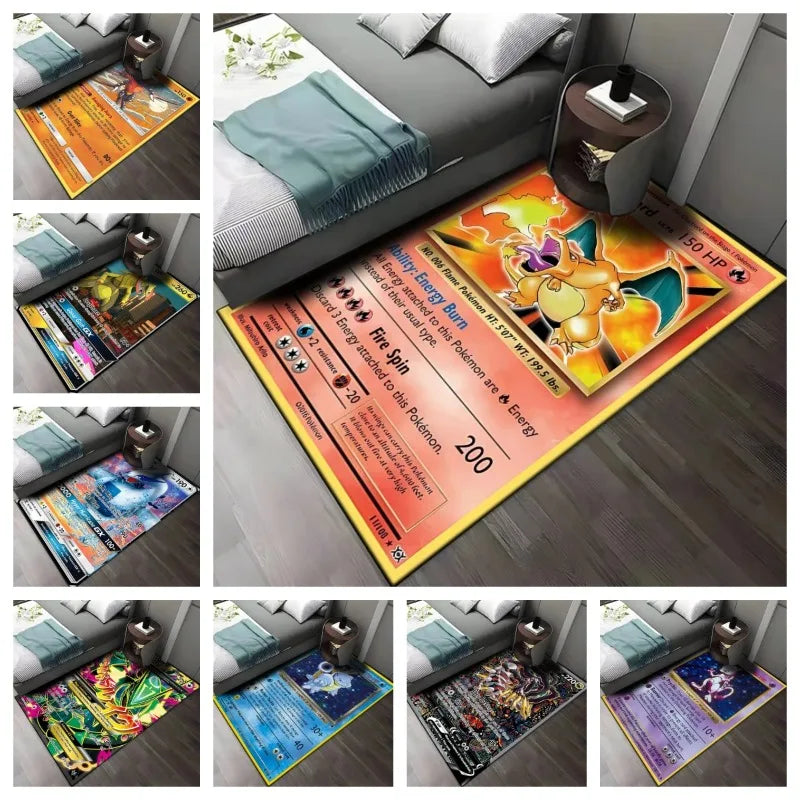 Pokémon Card Floor Mat Anti Slip Washable Cartoon Doormat (80x120)